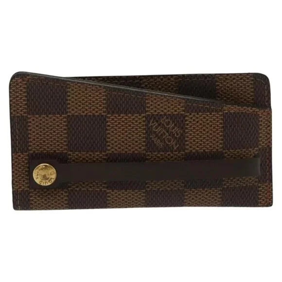 LOUIS VUITTON Damier Ebene Clochette Key Case N62661 LV Auth BA4483